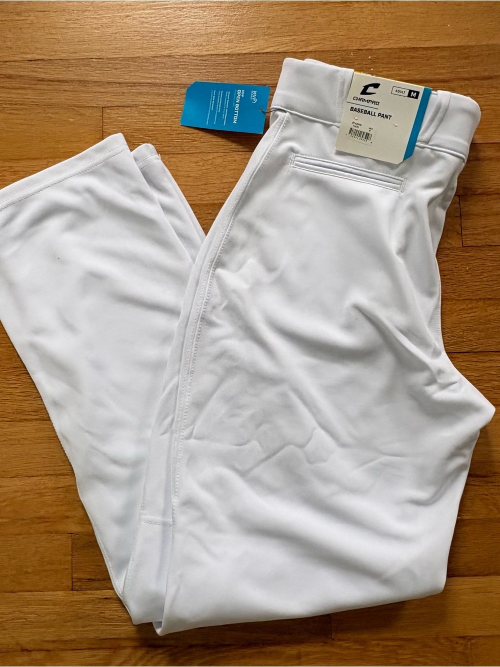 Adult Men’s White Baseball Pants Champro Open Bottom MVP Series